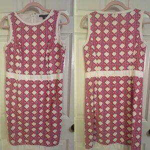 Brooks Brother's 346 Pink Patterned Sheath Dress 6P